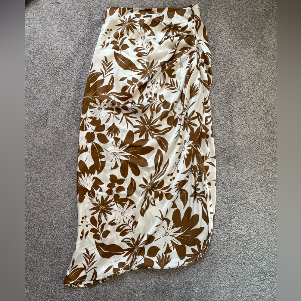 Blue B shiny long summer cover up skirt tropical